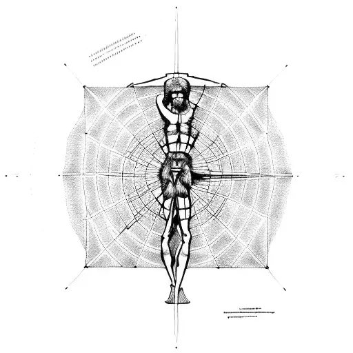 vitruvian man tattoo design idea