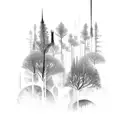 abstract forest tattoo design idea