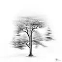 abstract forest tattoo design idea