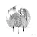 abstract forest tattoo design idea