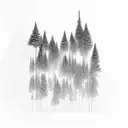 abstract forest tattoo design idea