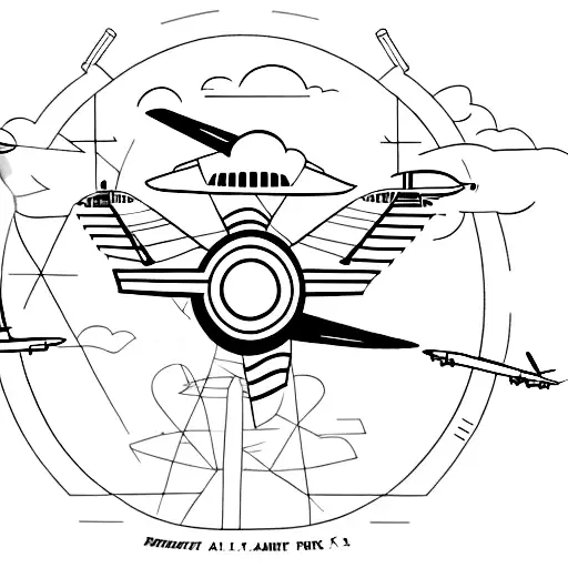 A minimalist tattoo of an airplane in honor of my grandpa who was in the air force tattoo design idea