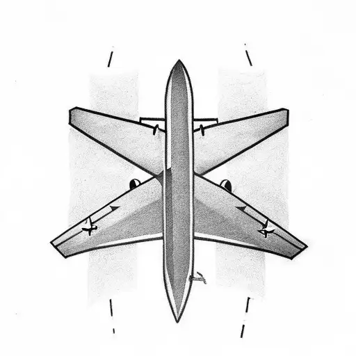 A minimalist tattoo of an airplane in honor of my grandpa who was in the air force tattoo design idea