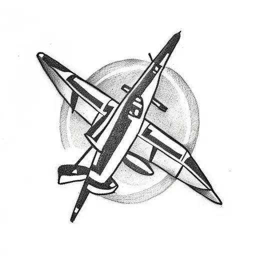 A minimalist tattoo of an airplane in honor of my grandpa who was in the air force tattoo design idea