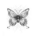 A dotwork tattoo of a stethoscope forming the shape of a butterfly, combining your passion for medicine and admiration for butterflies. tattoo design idea