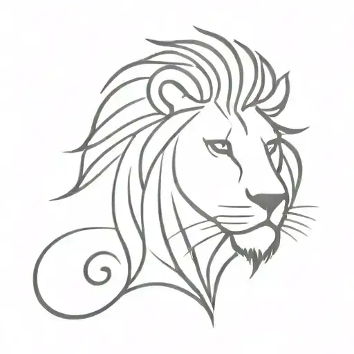 Lion with sun tattoo design idea