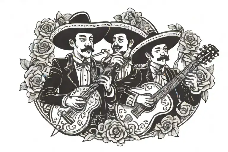 mariachi band tattoo design idea
