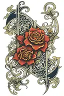 art nouveau architecture patterns intertwined tattoo design idea