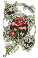 art nouveau architecture patterns intertwined tattoo design idea