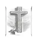 bible verse in a scroll with a cross on the side tattoo design idea