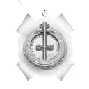 bible verse in a scroll with a cross on the side tattoo design idea