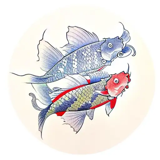 two koi fish tattoo design idea