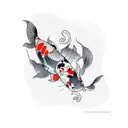 two koi fish tattoo design idea