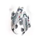 two koi fish tattoo design idea