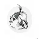 two koi fish tattoo design idea