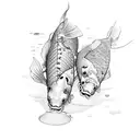 two koi fish tattoo design idea