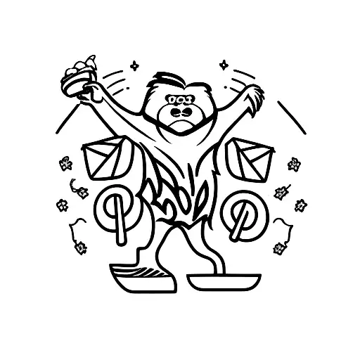 Bigfoot holding a pudding tattoo design idea