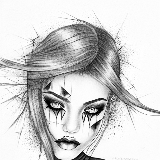 girl with black makeup tattoo design idea