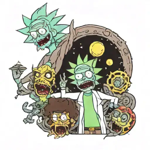 rick and morty tattoo design idea