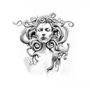 full body Medusa tattoo design idea