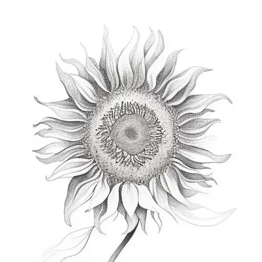 sunflower with movement tattoo design idea