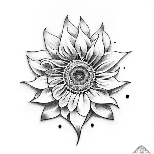 sunflower with movement tattoo design idea