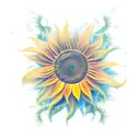 sunflower with movement tattoo design idea