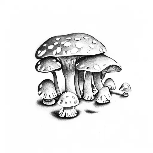 mushroom samuri tattoo design idea