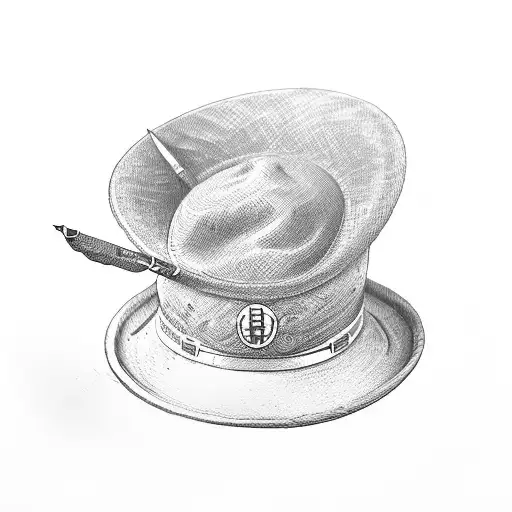a tobacco smoking pipe, a hat tattoo design idea