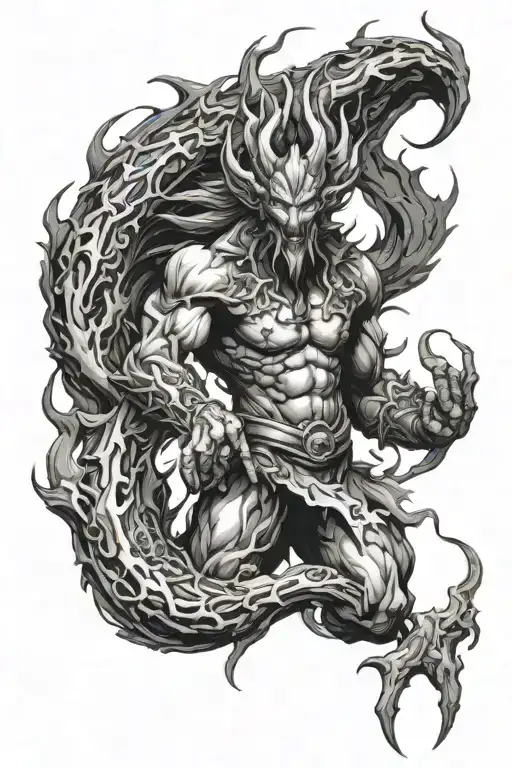 Ifrit final fantasy xvi tattoo design idea