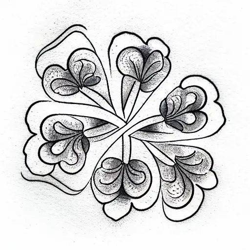Clover with four leaves, a symbol of good luck tattoo design idea