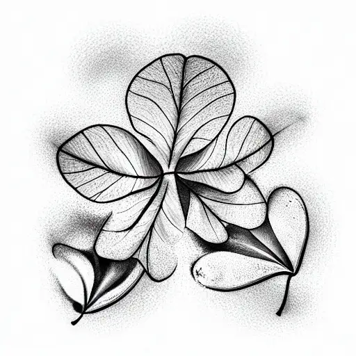 Clover with four leaves, a symbol of good luck tattoo design idea