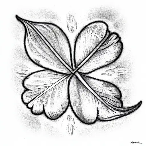 Clover with four leaves, a symbol of good luck tattoo design idea