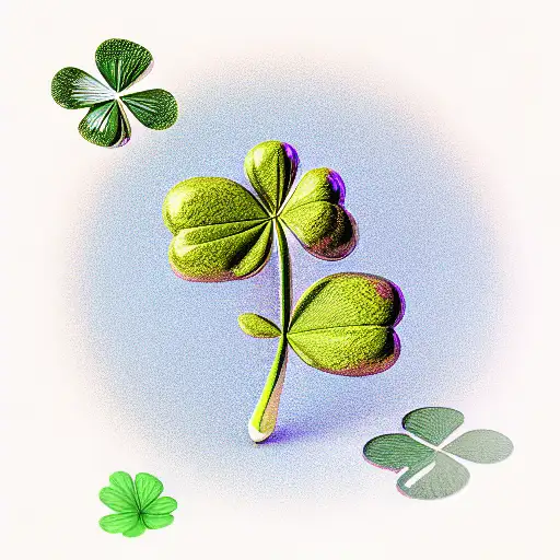 Clover with four leaves, a symbol of good luck tattoo design idea