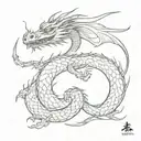 Korean style dragon tattoo design idea