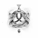 cancer and virgo symbols together with initials VH tattoo design idea