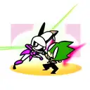 GIR from invader zim fighting hk47 from knights of the old republic tattoo design idea