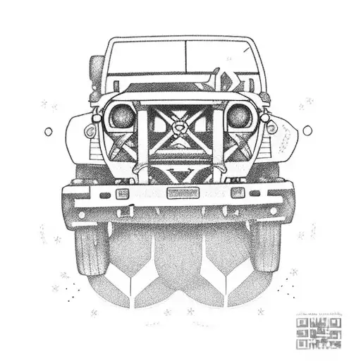 Deere with Wheelie jeep tattoo design idea