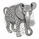 A geometric pattern of different animal prints, symbolizing the diversity and power of the animal kingdom tattoo design idea