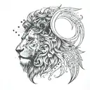 Lion zeus olympo  tattoo design idea