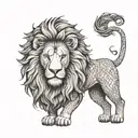 Lion zeus olympo  tattoo design idea