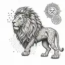 Lion zeus olympo  tattoo design idea