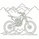 Motorcycle, Mountains, Ocean tattoo design idea