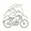 Motorcycle, Mountains, Ocean tattoo design idea