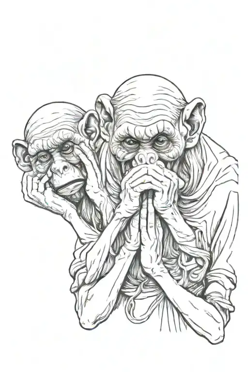 see no evil speak no evil tattoo design idea