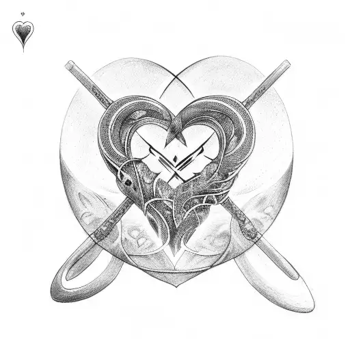 heart with infinity sign  tattoo design idea