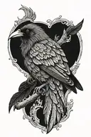 Odins raven standing tattoo design idea