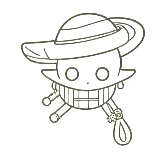 golden retirever and luffy's straw hat tattoo design idea