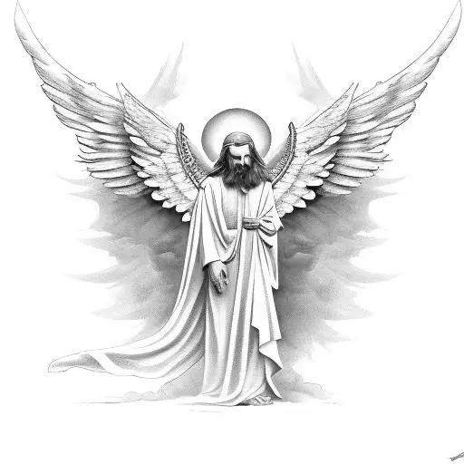 Biblically accurate angels tattoo design idea