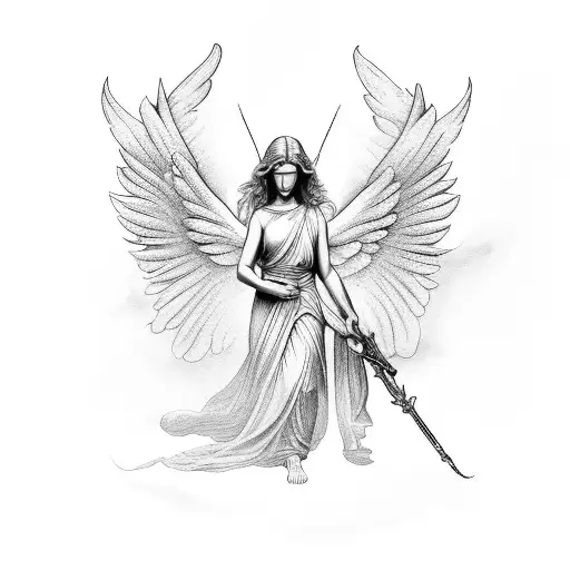 Biblically accurate angels tattoo design idea
